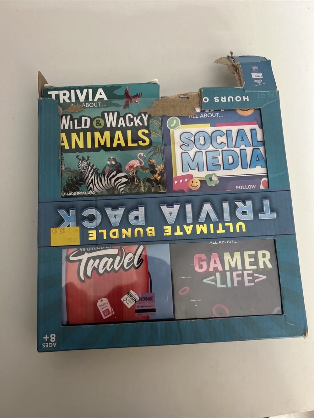 4 Pack Ultimate Bundle Trivia Pack 160 Cards Game Social Media Animals Open Box